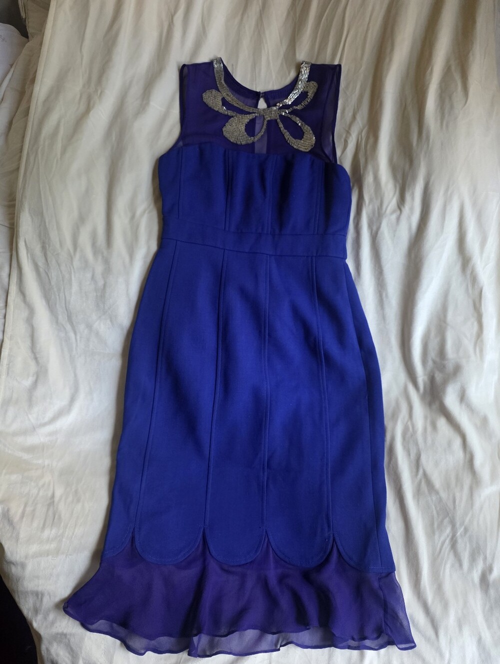 Tracy Reese Bead Embellished Sheath dress purple size 4 Nwot.